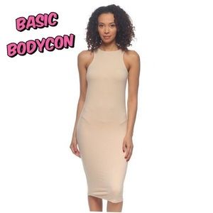 🤎LAST ONE🤎 Tank Basic Midi Bodycon Dress - NUDE (B)